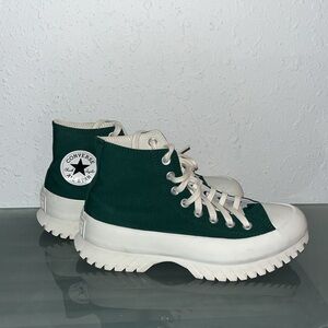 Converse Womens All Star Chuck Taylor Lugged 2.0 Sneakers Leather Green